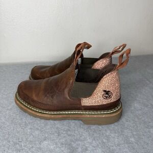 Georgia Boot Romeo Cross Hatch DK Brown Slip On Shoes Women's 6.5M